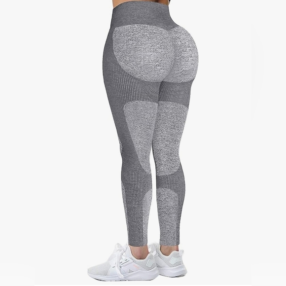 All 3 Seamless Orange,Blue, Grey Leggings - Picture 7 of 16